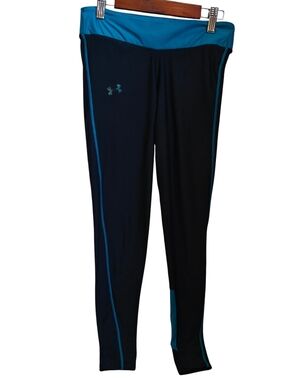 Under Armour ColdGear Compression Leggings in Black And Teal Size M